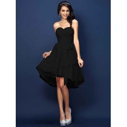 Gorgeous Sweetheart Pleats Bowknot Sleeveless Short Chiffon Bridesmaid Dresses