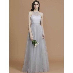 Charming Halter Sleeveless Ruffles Tulle Bridesmaid Dresses