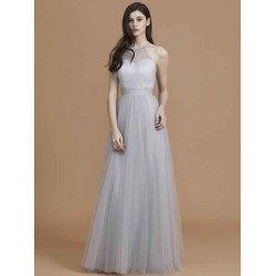 Charming Halter Sleeveless Ruffles Tulle Bridesmaid Dresses